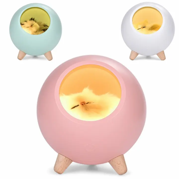 Luz LED con USB para gato, lámpara de ambiente de atenuación inteligente, sala de estar táctil biónica para luz nocturna, decoración de dormitorio, regalo de vacaciones - 1