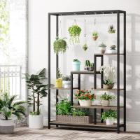 Soporte alto para plantas de interior de 5 niveles, estante de metal de 180 cm con 10 ganchos para colgar en S, estante de exhibición multiusos para bonsái de flores para interiores - details 11