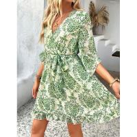 Vestido fluido sin tirantes con estampado floral bohemio para mujer, verano 2025 - details 45