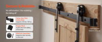 SucceBuy Kit de herrajes para puerta corredera de granero de 6,6 pies, admite hasta 330 libras, se adapta a puertas de 36 a 40 pulgadas de ancho y de 1-3/8 a 1-3/4 pulgadas de espesor - details 1