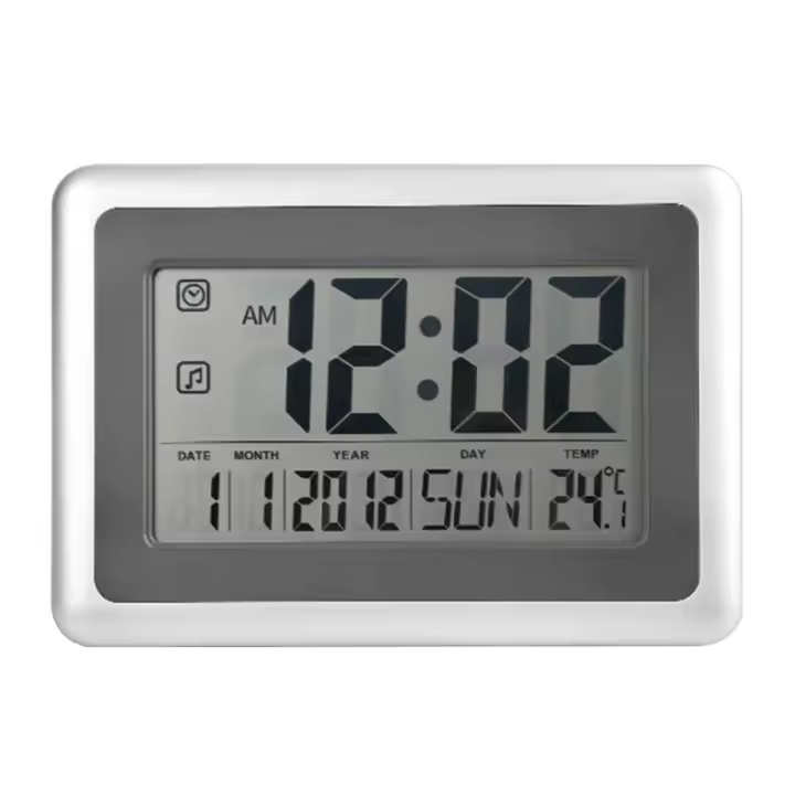 Reloj digital con calendario y temperatura, reloj despertador con pantalla LCD grande con dígitos extragrandes, fácil de leer y configurar - 1