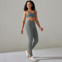 Hamidou-Conjunto de ropa deportiva de dos piezas para mujer, Leggings de cintura alta para gimnasio, Top corto, trajes deportivos de Fitness, ropa deportiva con lavado ácido - details 34