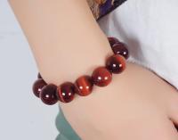 Pulsera de Ojo de Tigre Rojo Natural Amuleto de Buena Suerte Hecho a Mano para Hombres y Mujeres - details 8