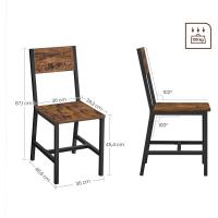 Juego de 2 Sillas de Comedor Marco de Acero, Estilo Industrial Marrón Rústico y Negro Tinta LDC092B01V1 - details 2