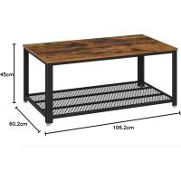 Mesa de Centro Industrial Diseñada Ideal para Televisión, Salón, Gran Estante, Patas Ajustables, Protege el Suelo, Estructura de Metal, Estable, Fácil de Montar - details 10