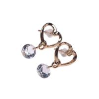 Colgantes de Pendiente de Zirconia Diseño de Corazón de Oro para Mujeres y Niñas - details 7