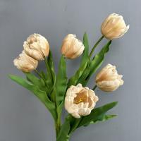 Diseño de escena, ramas de tulipán artificiales de PU, Festival de tacto Real, tallo de tulipán rococó, recuerdo de fiesta de flor de tulipán de imitación hecho a mano - details 13