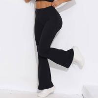 Pantalones acampanados con cintura en V, leggings de yoga de secado rápido de cintura alta, pantalones deportivos de pierna ancha para Fiess - details 15
