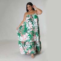 Vestidos de talla grande 5XL 4XL para mujer, batas con volantes en cascada, vestido holgado informal de estilo callejero con estampado de verano y otoño, vestido Maxi de talla grande - details 16