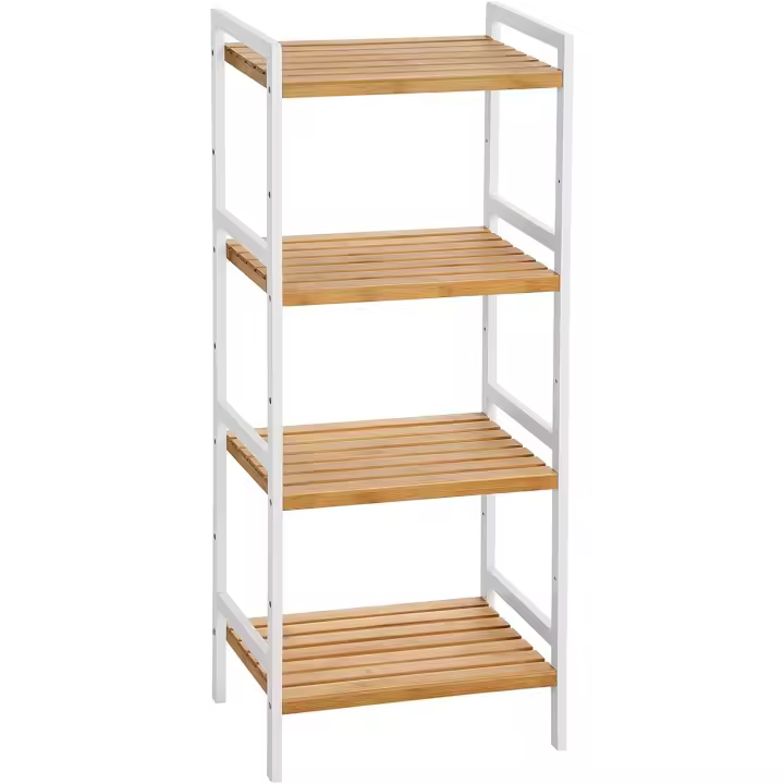 Estantería de Bambú de 5 Estantes 45 x 31,5 x 142 cm Ideal para Baño, Cocina, Sala de Estar, Dormitorio, Balcón - 1
