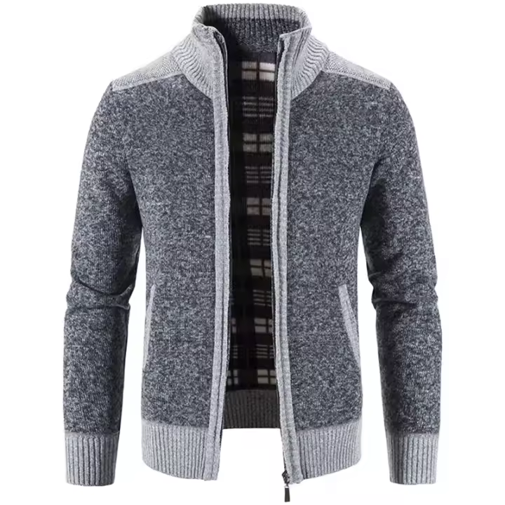 Suéter grueso para hombre, cárdigan informal suelto, chaqueta de punto con cremallera, ropa de calle, otoño e invierno - 1