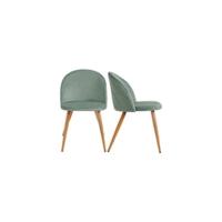 Juego de 2 sillas de comedor tapizadas de terciopelo, sillas auxiliares de ocio, asiento acolchado de terciopelo y patas de metal de roble para sala de estar, cactus - details 8