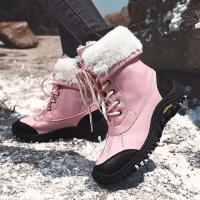 Nuevas botas de cuero italiano para mujer, zapatos americanos de piel de invierno de alta calidad, color rosa, para exteriores, 2025 - details 9