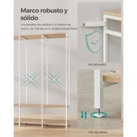 Armario Portátil Plegable Organizador de Ropa con Barras de Colgar Estantes de Almacenamiento con Ganchos Extraíbles Marrón Rústico Tamaño 40 x 94,5 x 180 cm - details 25