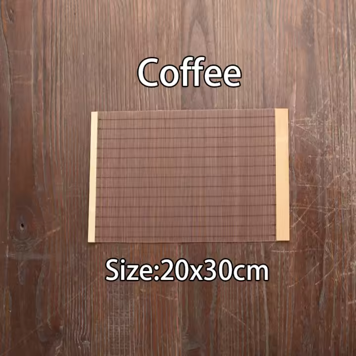 Mantel de Mesa de Bambú Natural Estilo Japonés Almohadilla de Mesita de Té - 1