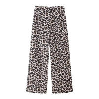 TRAFZA Conjunto de 2 piezas para mujer, pantalones largos con cremallera, traje informal suelto elegante vintage con estampado de leopardo sin mangas con cuello en V - details 16