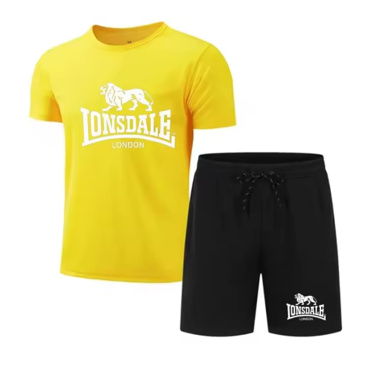 Conjunto casual de verano para hombre, pantalones cortos, camiseta de manga corta, conjunto deportivo transpirable y de secado rápido - 1