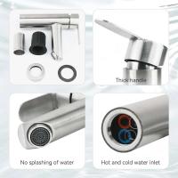 Grifo de cocina de acero inoxidable, grifo de agua fría y caliente, grifos de lavabo, juego de accesorios para bañera y baño, mezclador de baño y fregadero - details 2