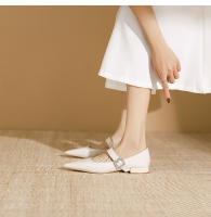 Zapatos planos de tacón bajo con punta de diamantes de imitación, zapatos de mujer - details 19
