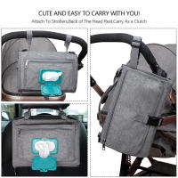 Bolsa de pañales portátil para bebé, almohadilla para cambiar pañales impermeable para recién nacido, cambiador con bolsillos - details 5