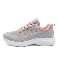 Zapatillas de correr informales grises para mujer, zapatillas de punto transpirables, zapatos deportivos ultraligeros para mujer - details 2