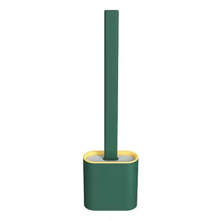 Cepillo de inodoro de silicona para el hogar, soporte de cepillo de limpieza resistente al desgaste, sin esquinas muertas para el baño - 1