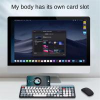 Teclado y ratón redondos inalámbricos con Bluetooth, adecuado para tabletas y portátiles, negro - details 2