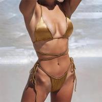 Microbikini Sexy para mujer, traje de baño cruzado a la moda, conjunto de Bikini con Tanga, ropa de playa 2024 - details 10
