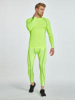 Quick-Dry Men's Compression Shirt - Fluorescent Green Athletic Base Layer for Workouts and Sports - details 0