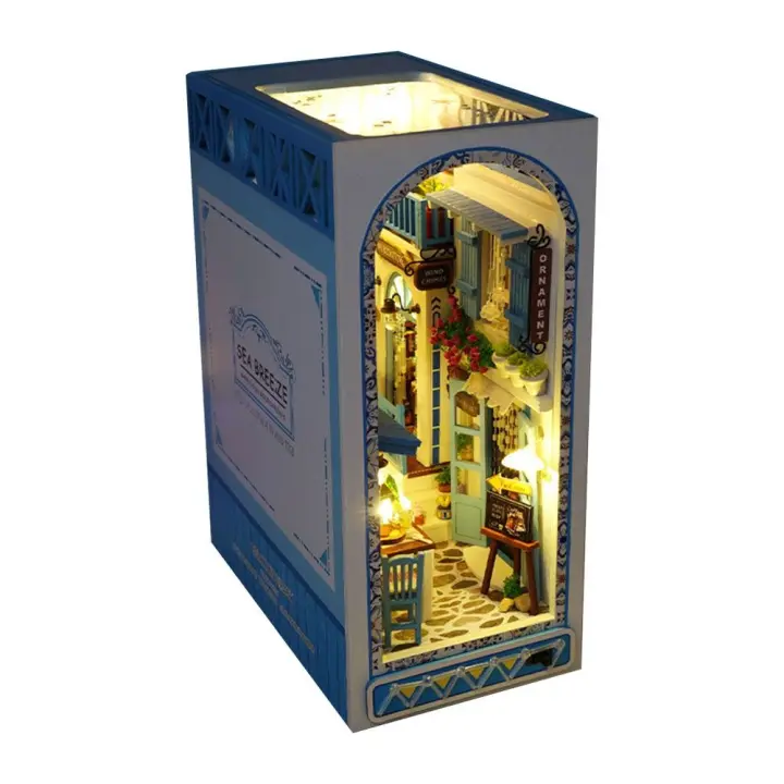 Kit de libros DIY con luz LED, casa de madera 3D, modelo de juguete, casa de muñecas en miniatura, rompecabezas, estantería, decoración, regalo para niños - 1