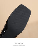 Zapatos de tacón grueso con punta cuadrada y poco profundidad de nuevo estilo para mujer - details 7