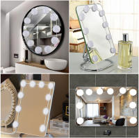Kit de luces para espejo de tocador regulables con 10 bombillas LED estilo Hollywood para tocador de maquillaje con fuente de alimentación USB tira de iluminación (espejo no incluido) - details 1