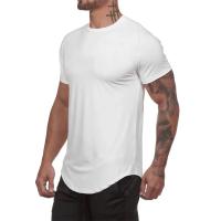 Camiseta deportiva de cuello redondo para hombre, camisa de entrenamiento de malla transpirable de secado rápido, ajustada, mang - details 8