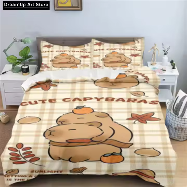 Conjunto de Ropa de Cama de Capybaras de Moda 3D Cubierta de Cama Twin Queen Full Size - 1