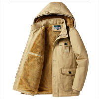 Abrigo grueso de lana para hombre, chaqueta con gorro extraíble, estilo medio y largo, Parkas cálidas a prueba de viento, invierno, novedad de 2024 - details 5