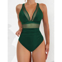 Bañador negro de una pieza para mujer, traje de baño de realce con Control de barriga, Tankini de una pieza - details 16