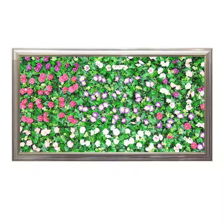 Panel de pared de plantas artificiales Morning Glory, 60x40cm, fondo DIY, alfombra de césped falso, resistente a los rayos UV, realista - 1