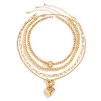 Collar Colgante de Corazón Dorado Punk Set de 4 Unidades Joyería de Moda Y2K para Mujeres - details 6
