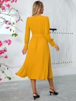 Vestido Largo de Manga Completa para Mujer Color Sólido, Corte en Línea A, Alta Calidad, Lujo Tendencia, Suelto y Elegante - details 11