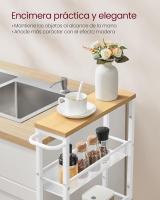 Carro de 4 Niveles, Carro Estrecho de Cocina con Ruedas, con Asa, para Espacio Reducido, 22 x 45,4 x 77 cm, para Cocina, Baño, Salón, Estudio, Marrón Rústico y Negro LRC033B01 - details 43