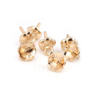 Perlas de latón de alta calidad con baño de oro de 18K, media perforación, para conectar dijes, tapas de perlas, accesorios para la fabricación de joyería DIY para mujeres - details 71