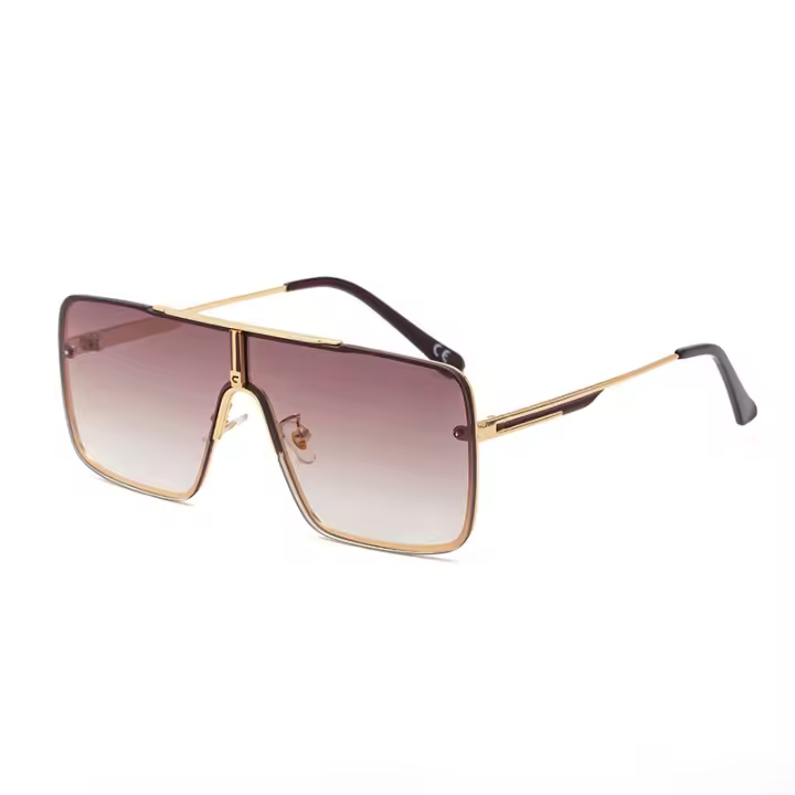 Gafas de Sol para Hombres de Moda Marco Cuadrado Grande Rojo Neto Estilo Callejero Tendiente - 1