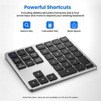 Teclado numérico inalámbrico ultradelgado con Bluetooth, 2,4G, recargable por USB, para IOS y Android, color negro - details 4