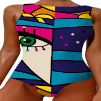 Arte corporal abstracto Traje de baño onesie transfronterizo de alta elasticidad europeo y americano - details 29