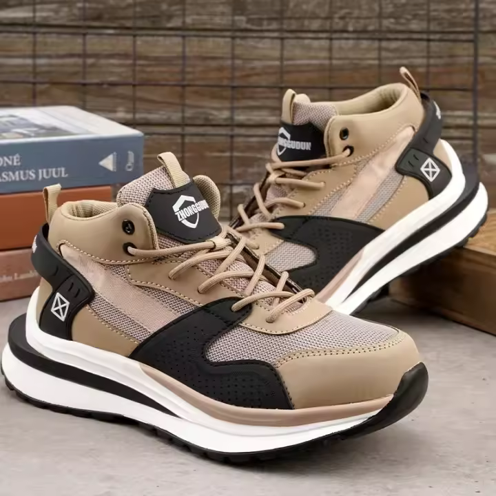 Botas de trabajo de alta calidad para hombre, zapatillas de seguridad antipinchazos, puntera de acero, calzado protector indestructible, moda 2023 - 1