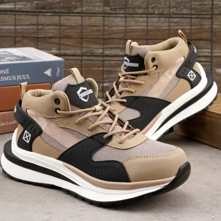 Botas de trabajo de alta calidad para hombre, zapatillas de seguridad antipinchazos, puntera de acero, calzado protector indestructible, moda 2023 - 1