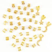 44 piezas de anillos para el cabello con diseño de estrellas y luna, huecos, para trenzas, dreadlocks, cuentas, bricolaje, clips metálicos para el cabello, tubos para trenzas. - details 3