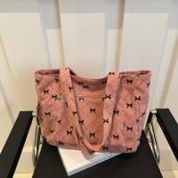 Bolso de mano de lona con patrón de lazo para mujer, bolso de hombro con múltiples bolsillos de moda para uso diario, bolso de viaje diario versátil de alta calidad, bolso para mujer, bolso - details 4