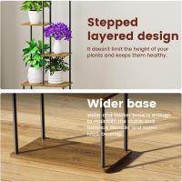 Estantería de Madera y Metal de 131cm Soporte para Múltiples Macetas Adecuado para Interior y Exterior Negro - details 3