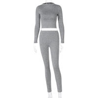 Conjunto deportivo de dos piezas de manga larga, nuevo traje informal de moda para mujer - details 115